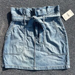 Free People NWT 8 Paper Bag Denim Mini Skirt 100% Cotton